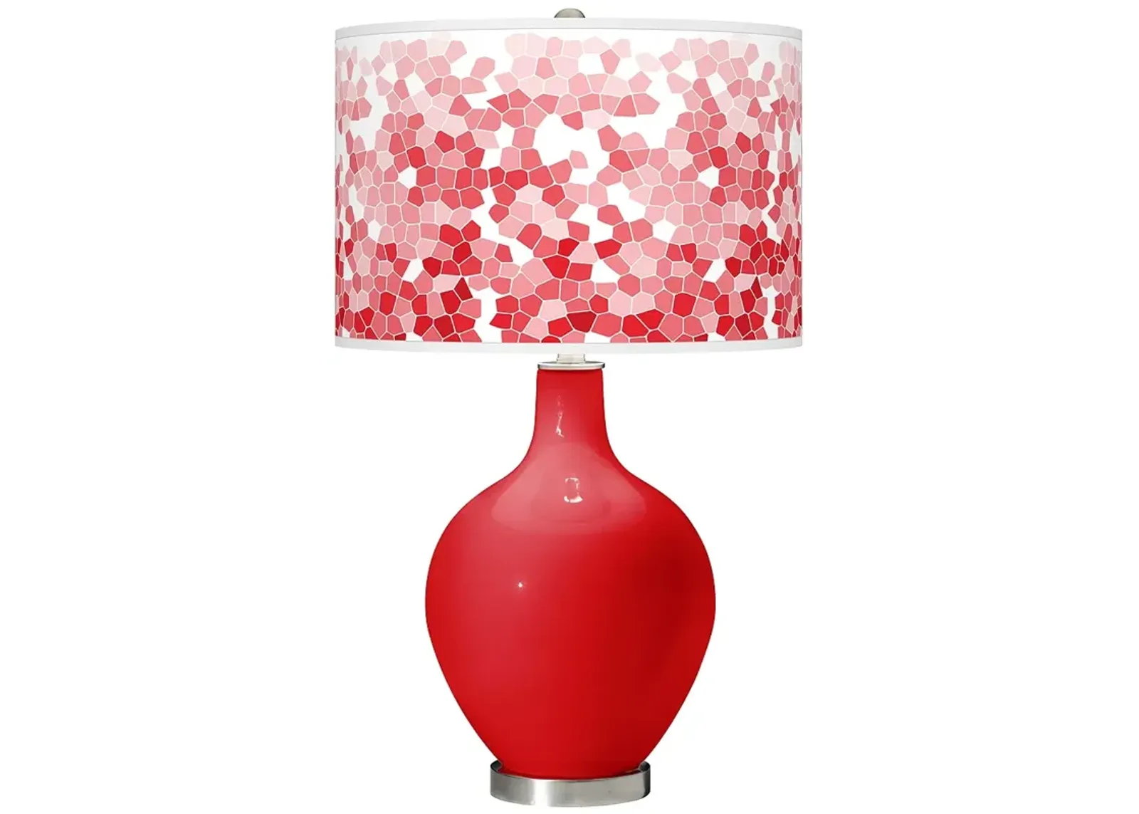 Color Plus Ovo 28 1/2" High Mosaic Shade Bright Red Table Lamp