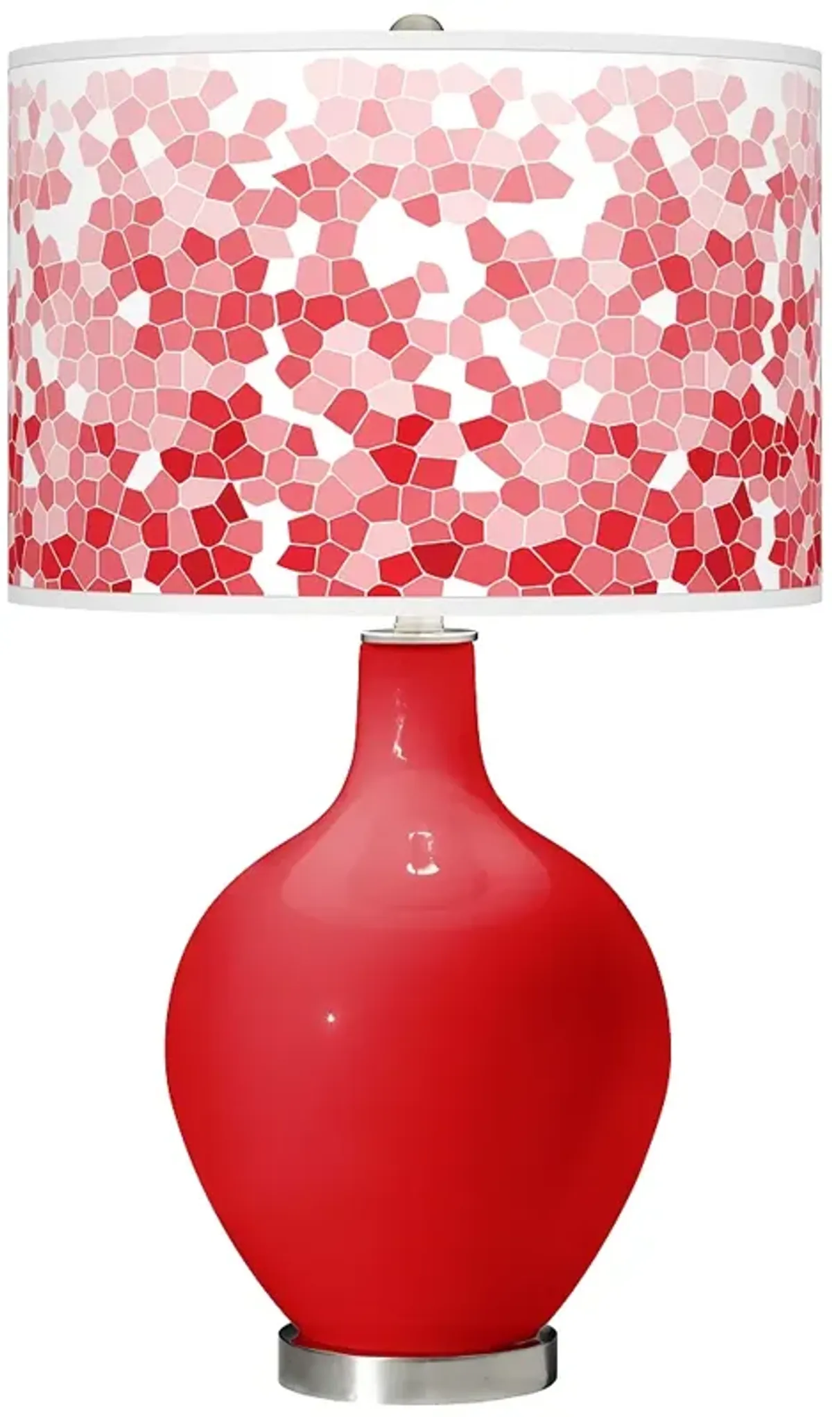 Color Plus Ovo 28 1/2" High Mosaic Shade Bright Red Table Lamp