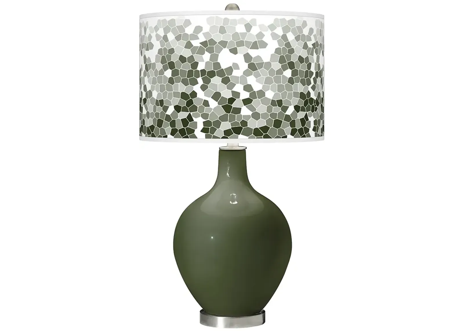 Color Plus Ovo 28 1/2" Mosaic Shade Secret Garden Green Table Lamp