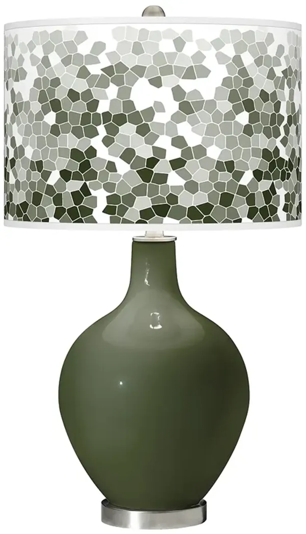 Color Plus Ovo 28 1/2" Mosaic Shade Secret Garden Green Table Lamp