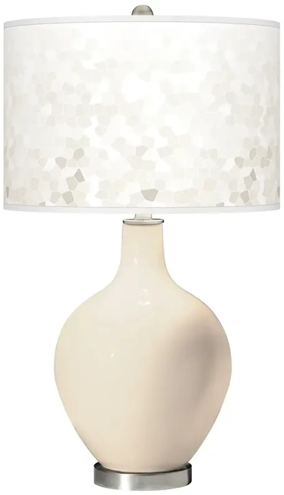 Color Plus Ovo 28 1/2" High Mosaic Shade Steamed Milk White Table Lamp