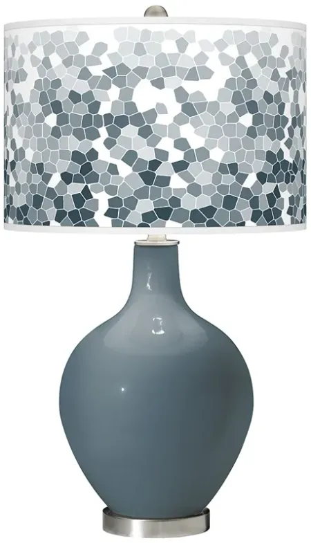 Smoky Blue Mosaic Giclee Ovo Table Lamp