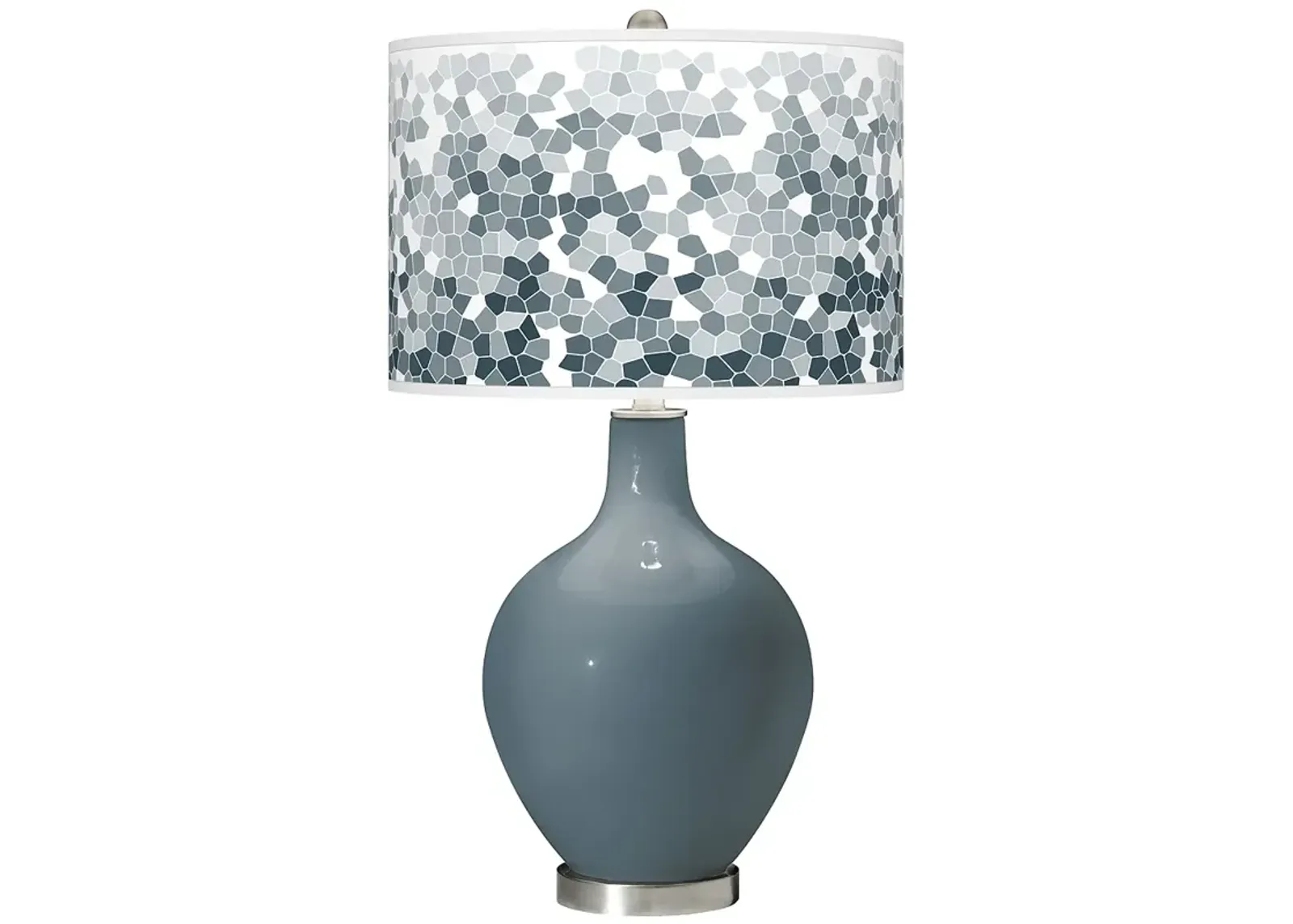 Color Plus Ovo 28 1/2" High Mosaic Shade Smoky Blue Table Lamp