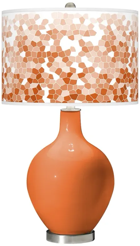 Celosia Orange Mosaic Giclee Ovo Table Lamp