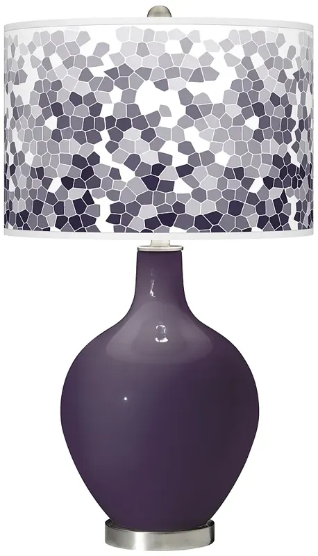 Quixotic Plum Mosaic Giclee Ovo Table Lamp