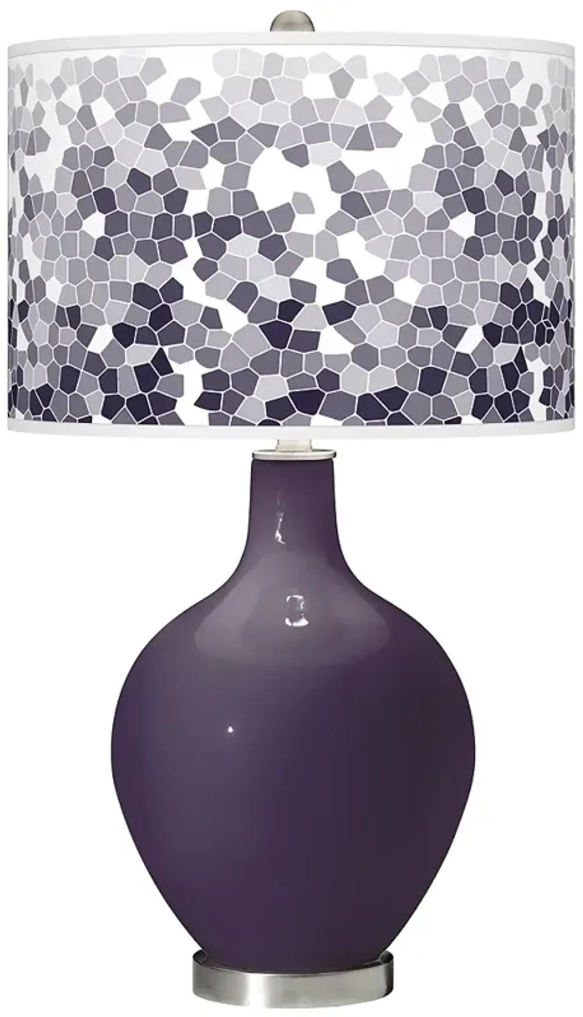 Color Plus Ovo 28 1/2" Mosaic Shade Quixotic Plum Purple Table Lamp