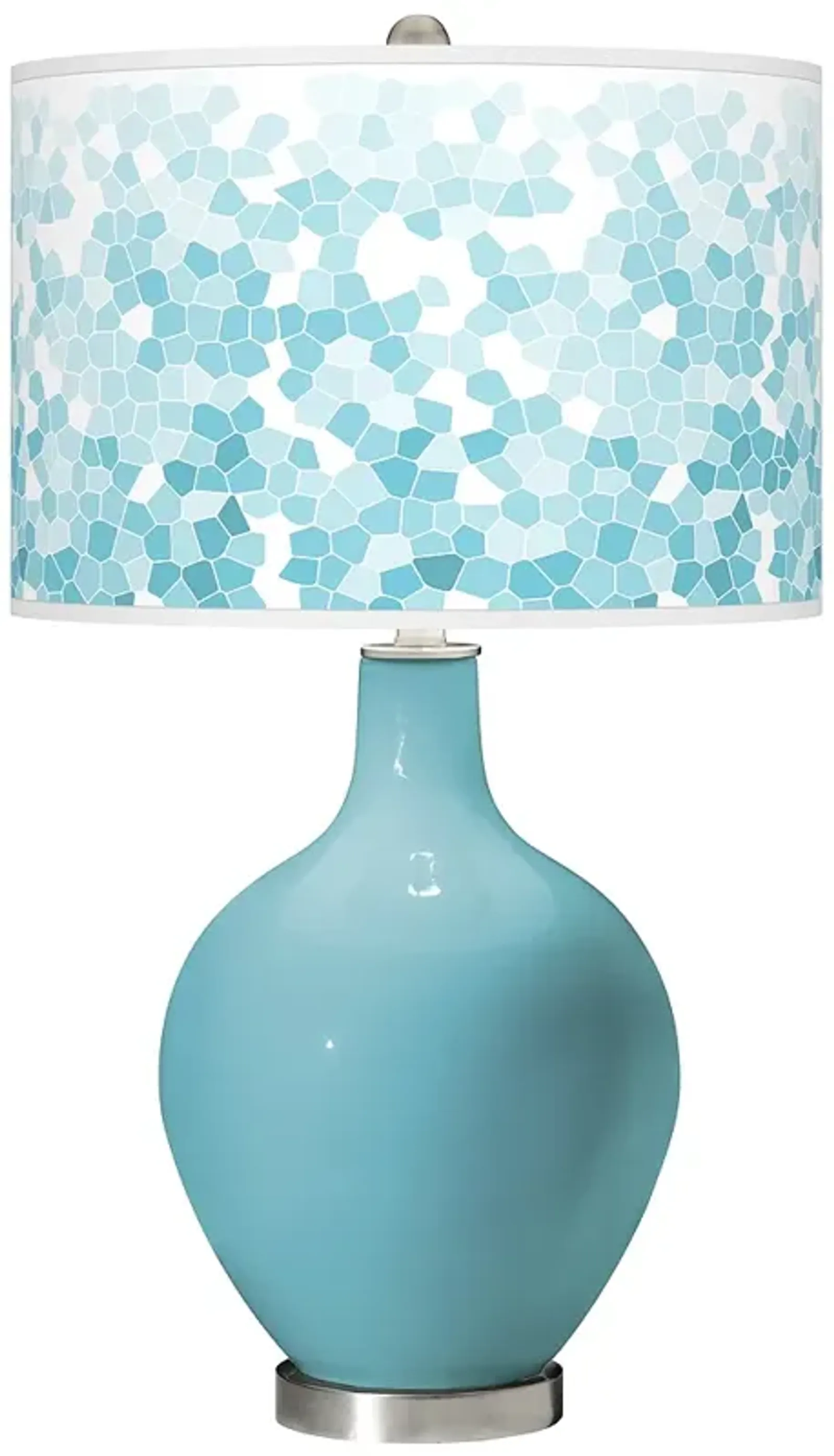 Color Plus Ovo 28 1/2" High Mosaic Shade Nautilus Blue Table Lamp