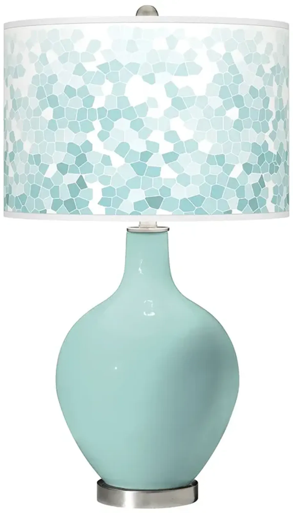 Color Plus Ovo 28 1/2" High Mosaic Shade Cay Blue Table Lamp