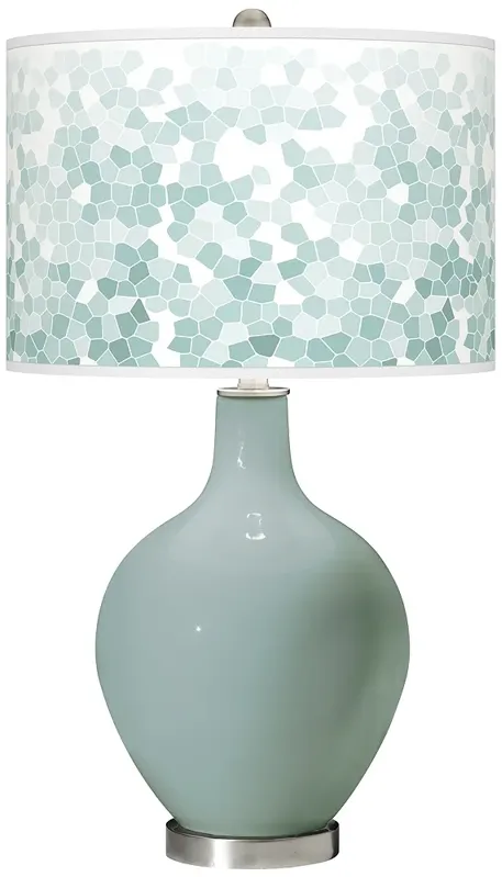 Color Plus Ovo 28 1/2" Mosaic Shade Aqua-Sphere Blue Table Lamp