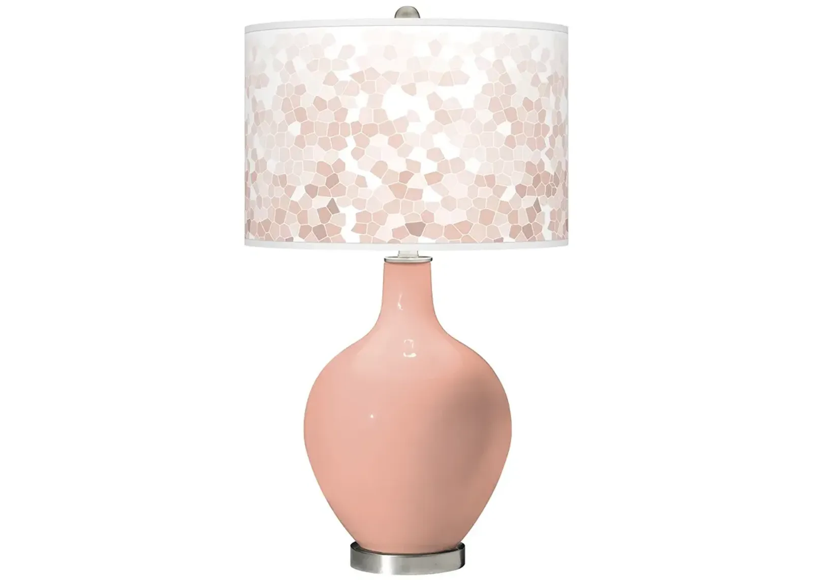 Color Plus Ovo 28 1/2" High Mosaic Shade Mellow Coral Pink Table Lamp