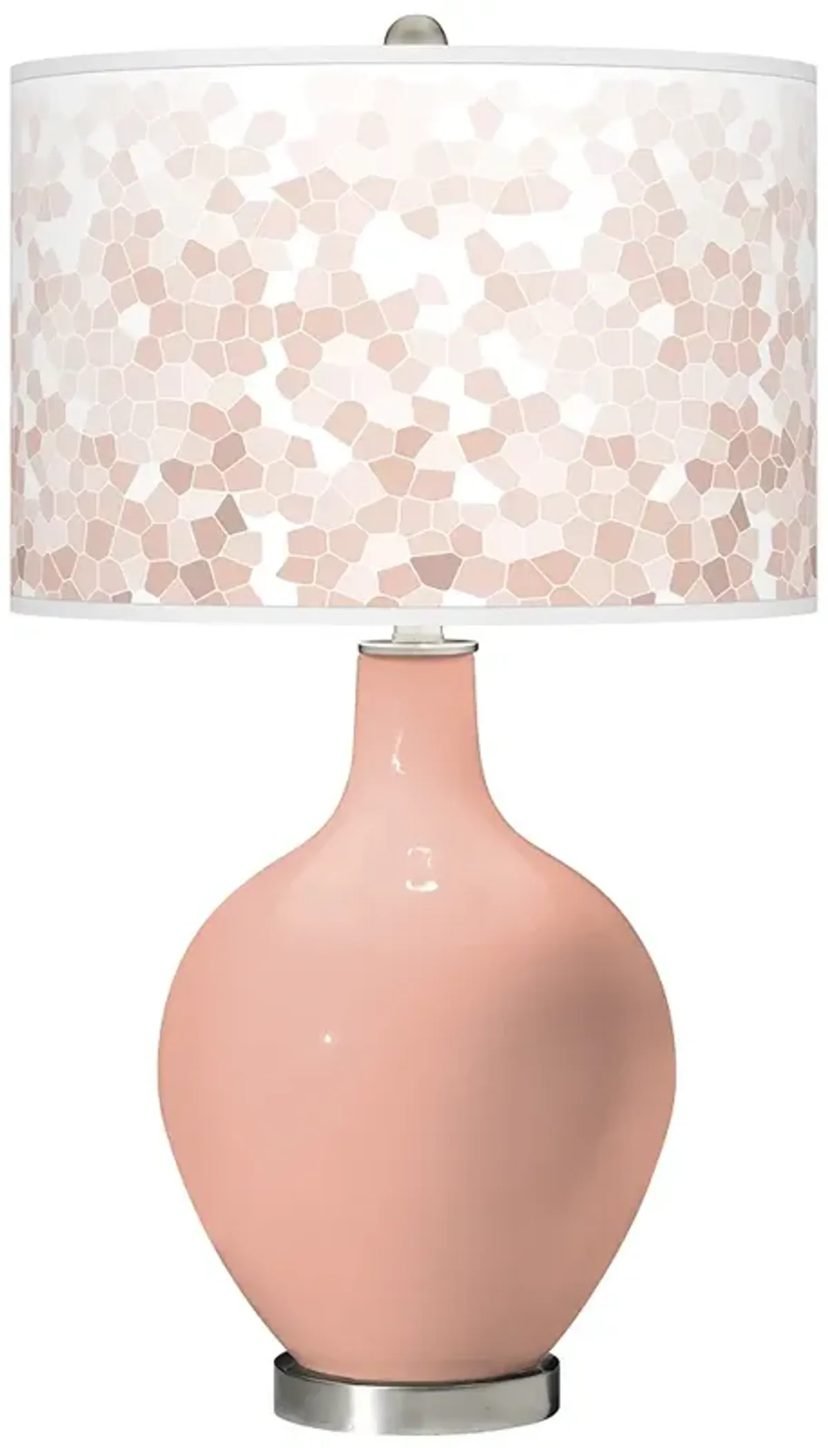 Color Plus Ovo 28 1/2" High Mosaic Shade Mellow Coral Pink Table Lamp