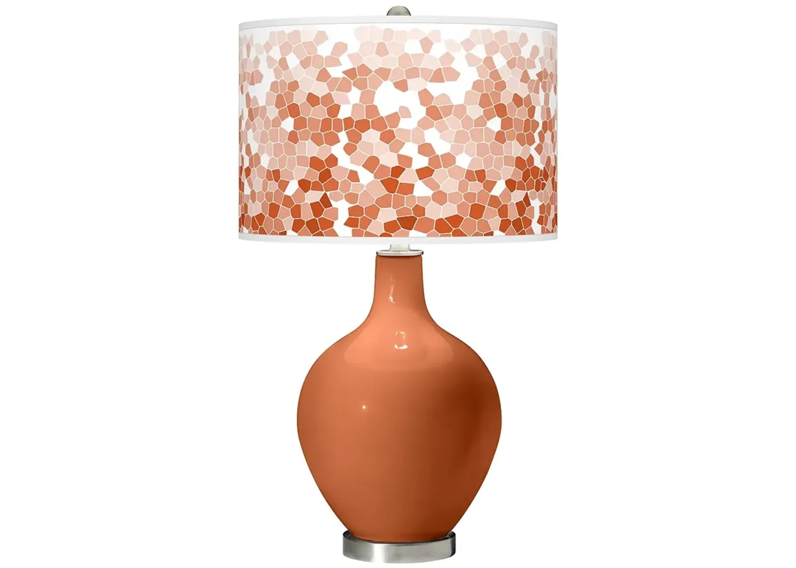 Color Plus Ovo 28 1/2" High Mosaic Shade Robust Orange Table Lamp