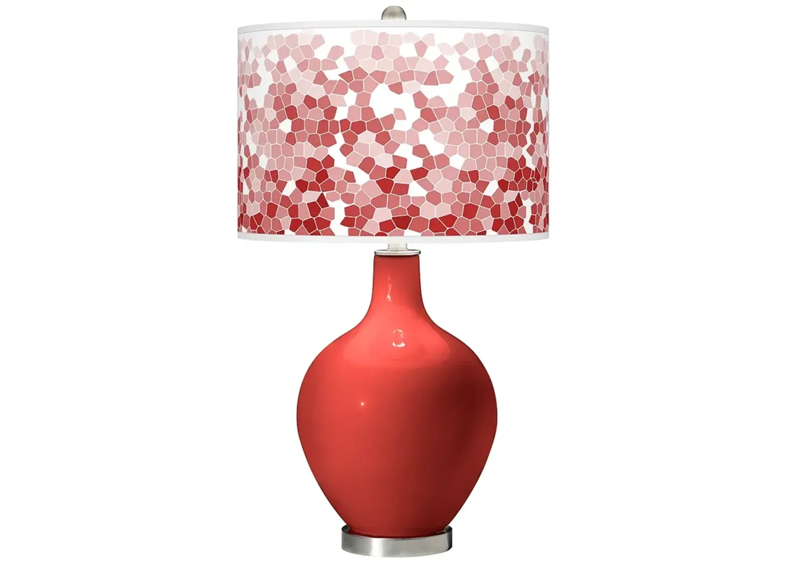 Color Plus Ovo 28 1/2" High Mosaic Shade Cherry Tomato Red Table Lamp