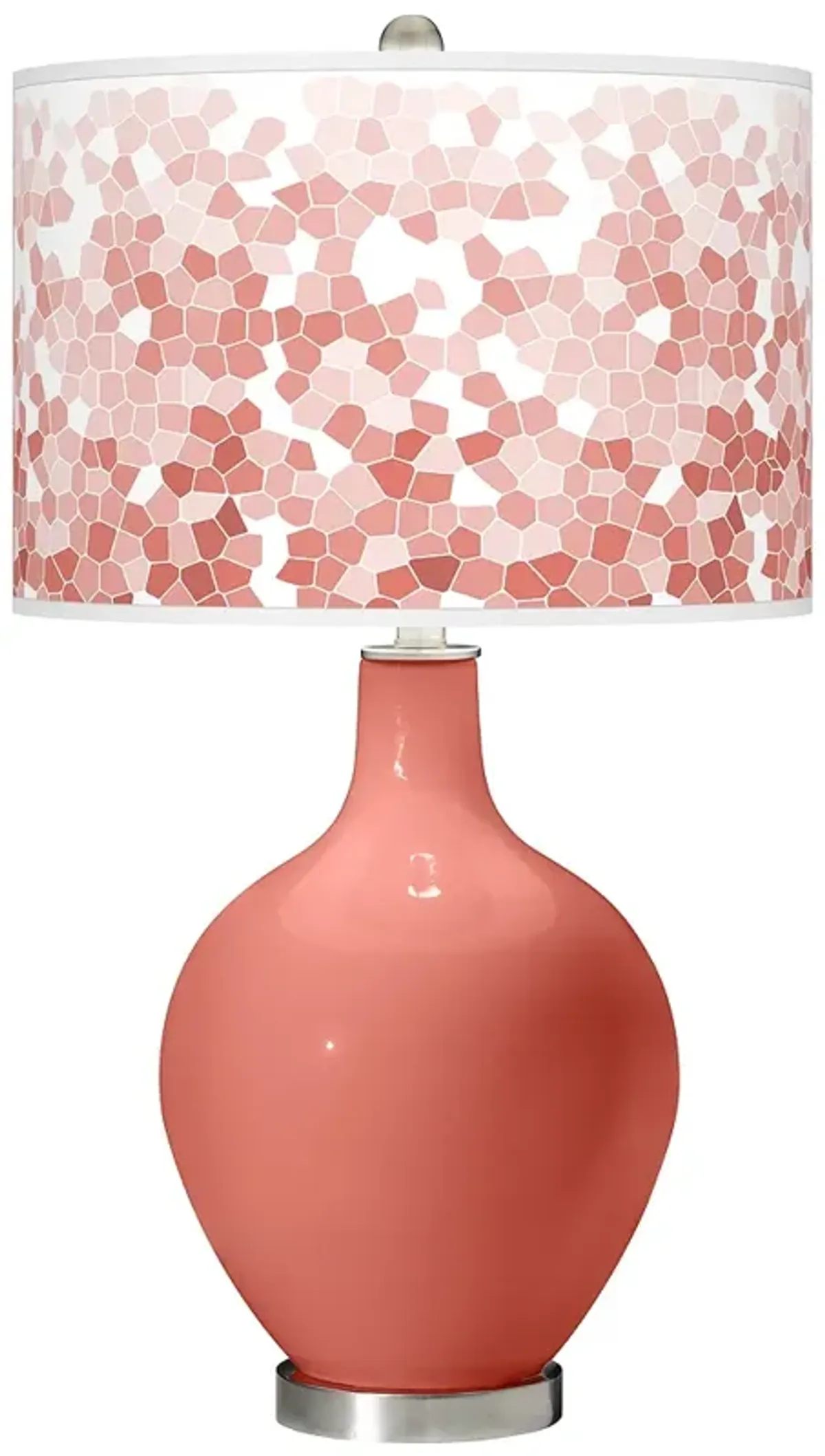 Color Plus Ovo 28 1/2" High Mosaic Shade Coral Reef Pink Table Lamp