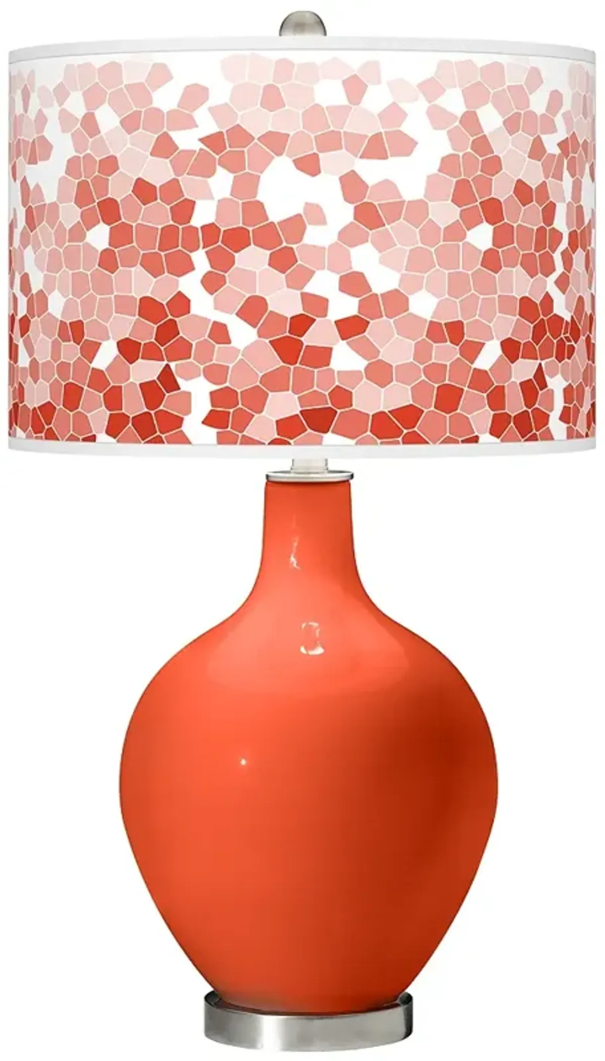 Color Plus Ovo 28 1/2" Mosaic Shade Daredevil Orange Table Lamp