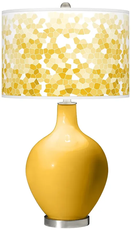 Goldenrod Mosaic Giclee Ovo Table Lamp