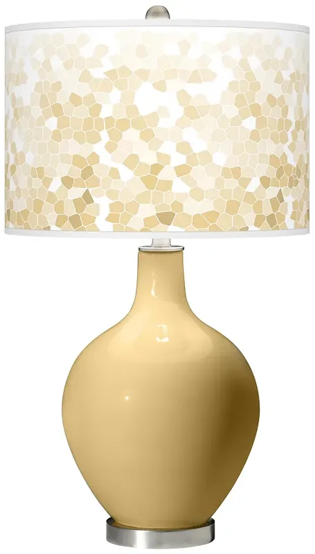 Color Plus Ovo 28 1/2" High Mosaic Giclee Shade Humble Gold Table Lamp