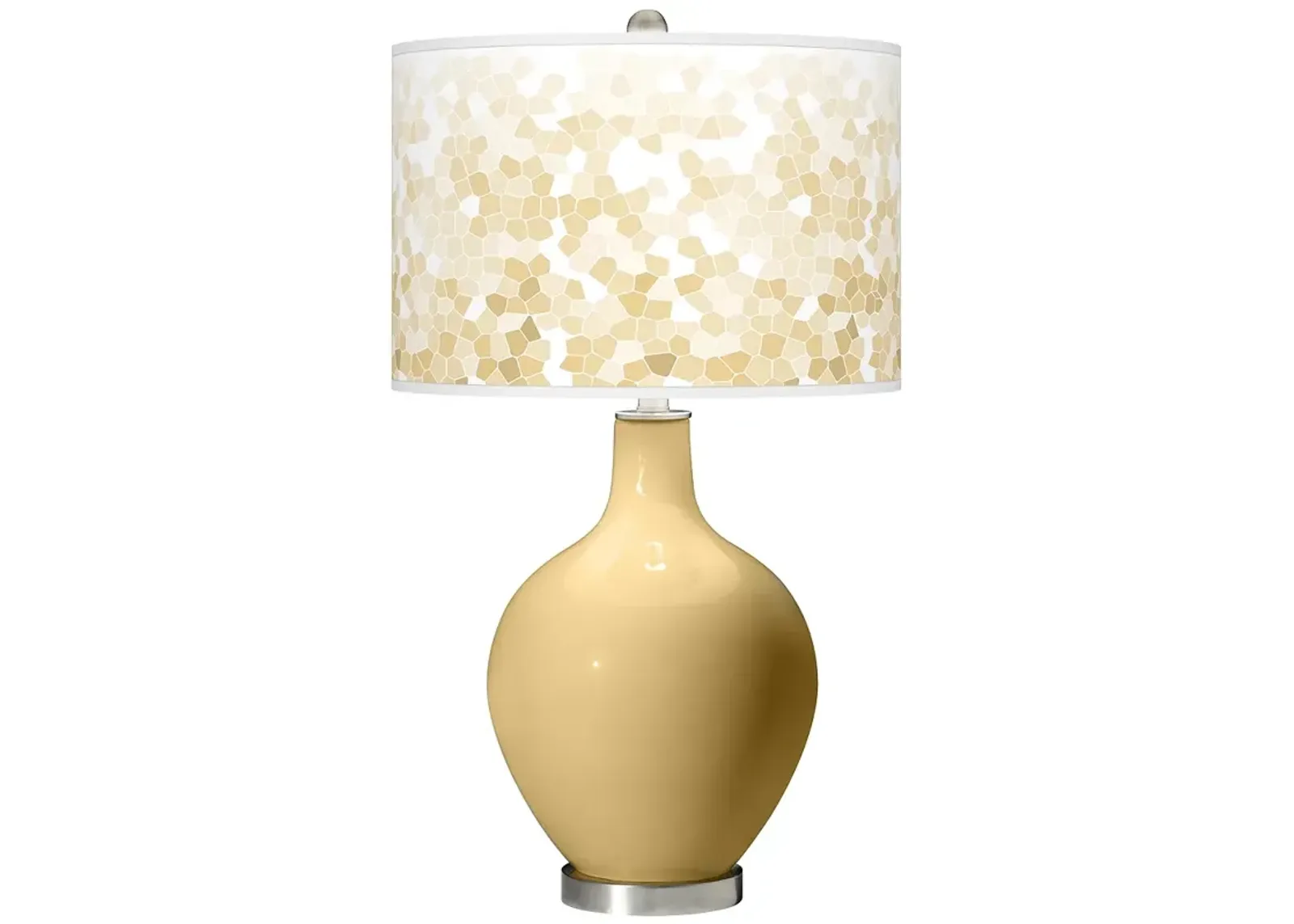 Color Plus Ovo 28 1/2" High Mosaic Giclee Shade Humble Gold Table Lamp