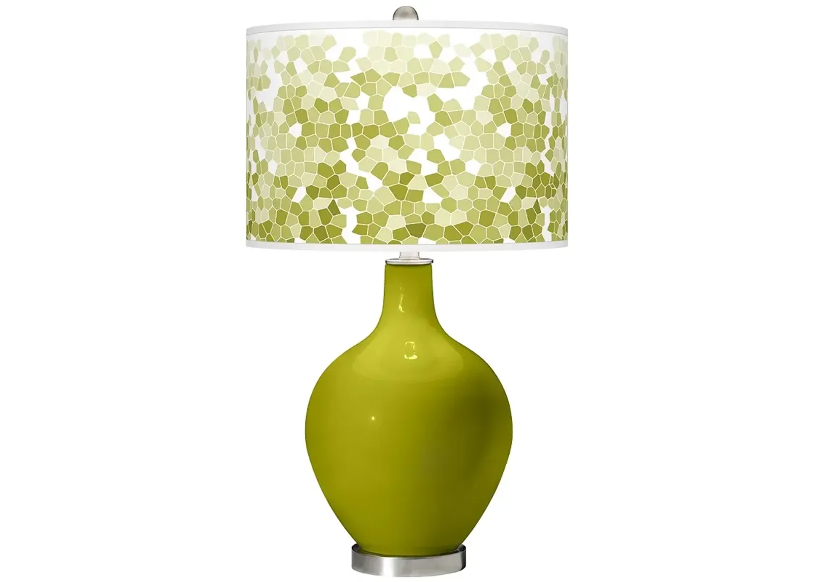 Color Plus Ovo 28 1/2" High Mosaic Shade Olive Green Table Lamp