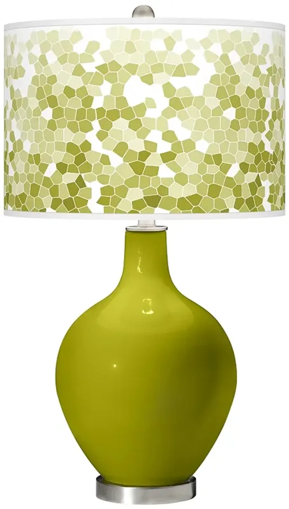 Color Plus Ovo 28 1/2" High Mosaic Shade Olive Green Table Lamp