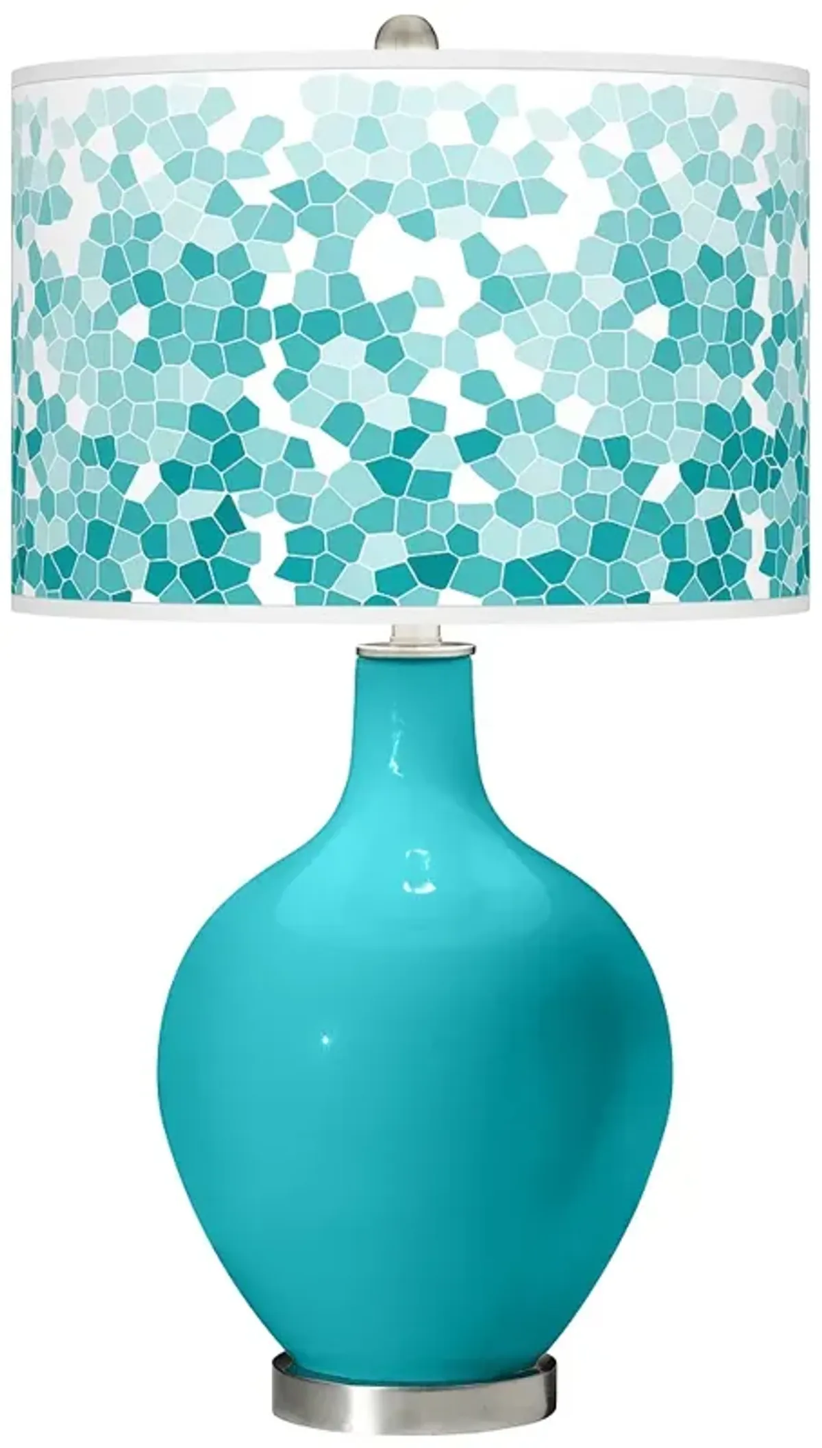 Color Plus Ovo 28 1/2" Mosaic Shade Surfer Blue Table Lamp