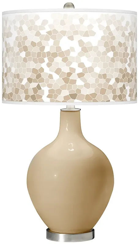 Colonial Tan Mosaic Giclee Ovo Table Lamp