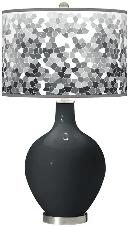 Black of Night Mosaic Giclee Ovo Table Lamp