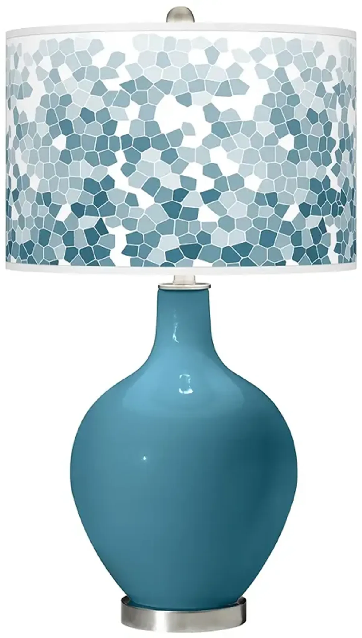 Color Plus Ovo 28 1/2" Mosaic Shade Great Falls Blue Table Lamp