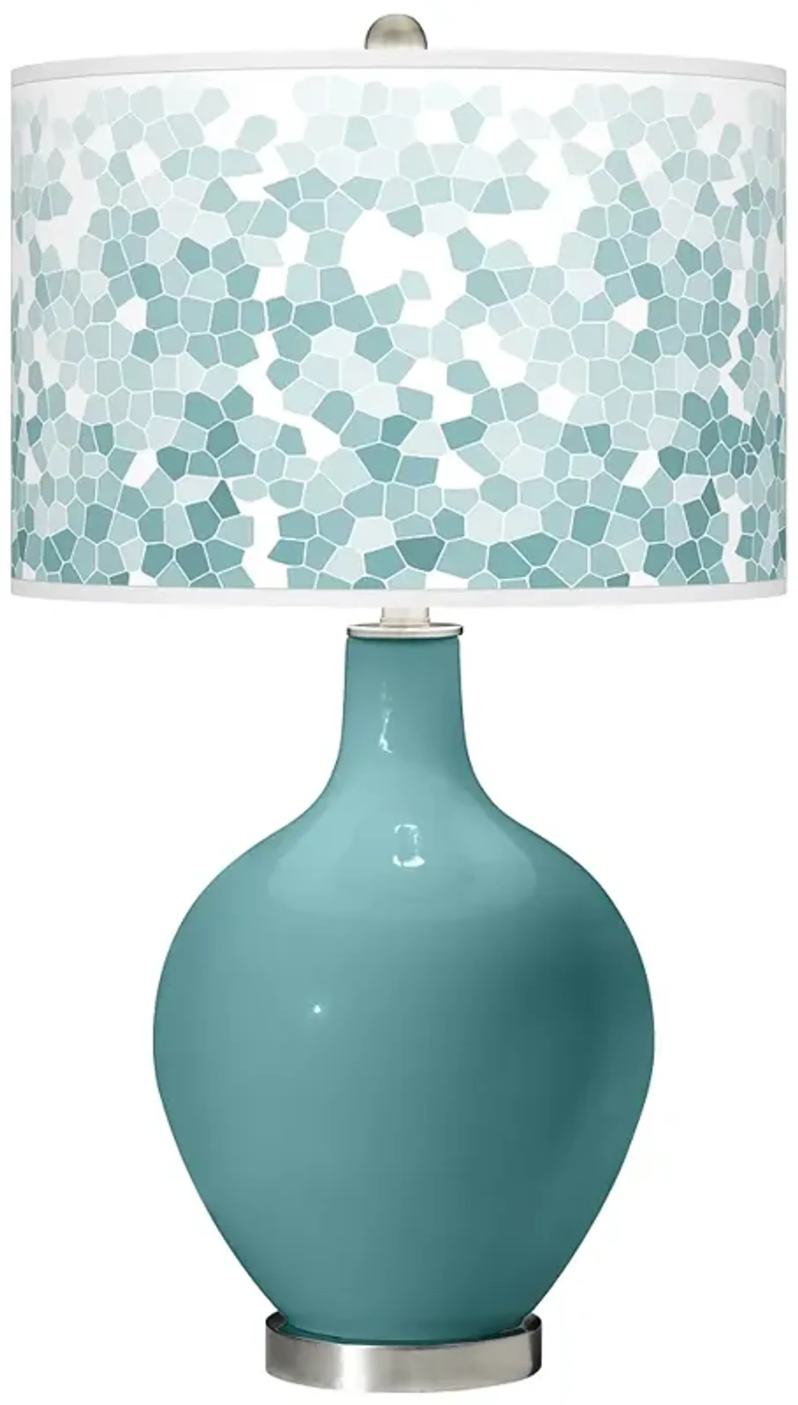 Color Plus Ovo 28 1/2" Mosaic Shade Reflecting Pool Blue Table Lamp