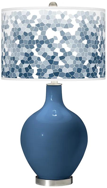 Regatta Blue Mosaic Giclee Ovo Table Lamp