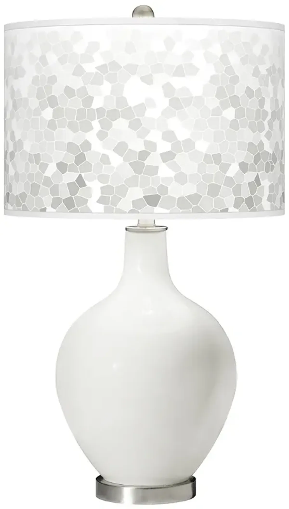 Winter White Mosaic Giclee Ovo Table Lamp