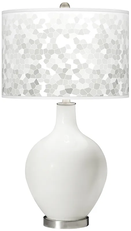 Winter White Mosaic Giclee Ovo Table Lamp