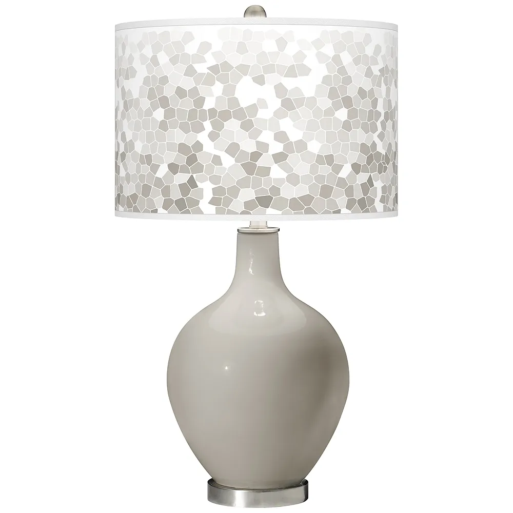 Requisite Gray Mosaic Giclee Ovo Table Lamp