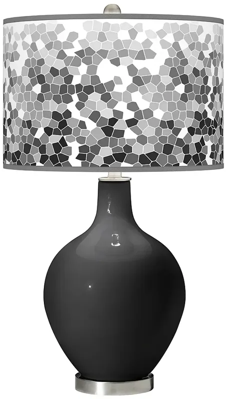 Tricorn Black Mosaic Giclee Ovo Table Lamp