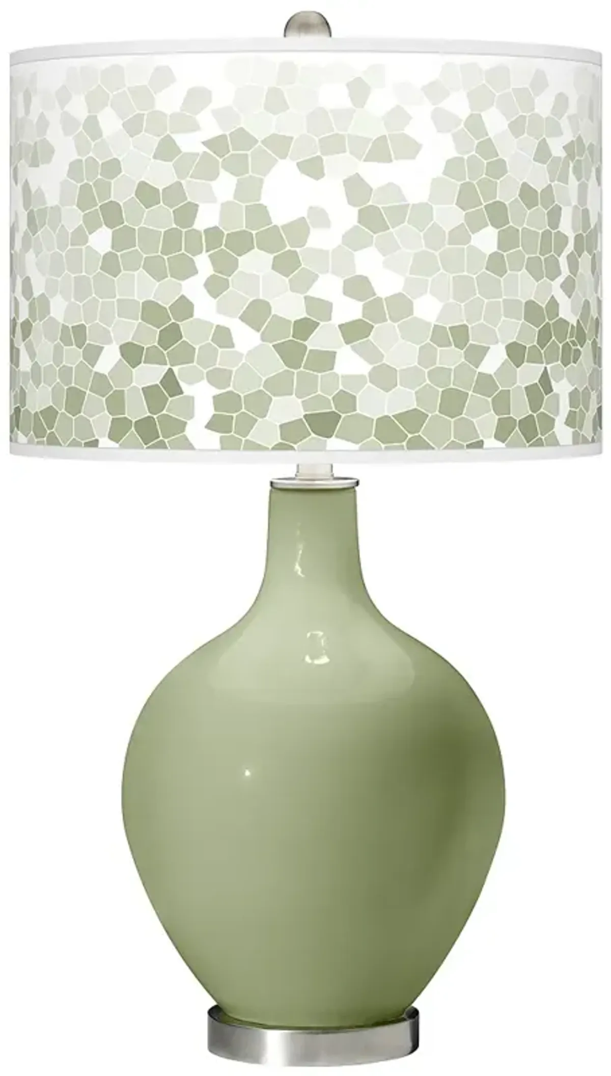 Majolica Green Mosaic Giclee Ovo Table Lamp