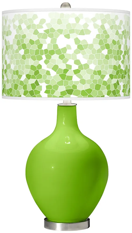 Neon Green Mosaic Giclee Ovo Table Lamp