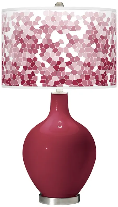 Antique Red Mosaic Giclee Ovo Table Lamp