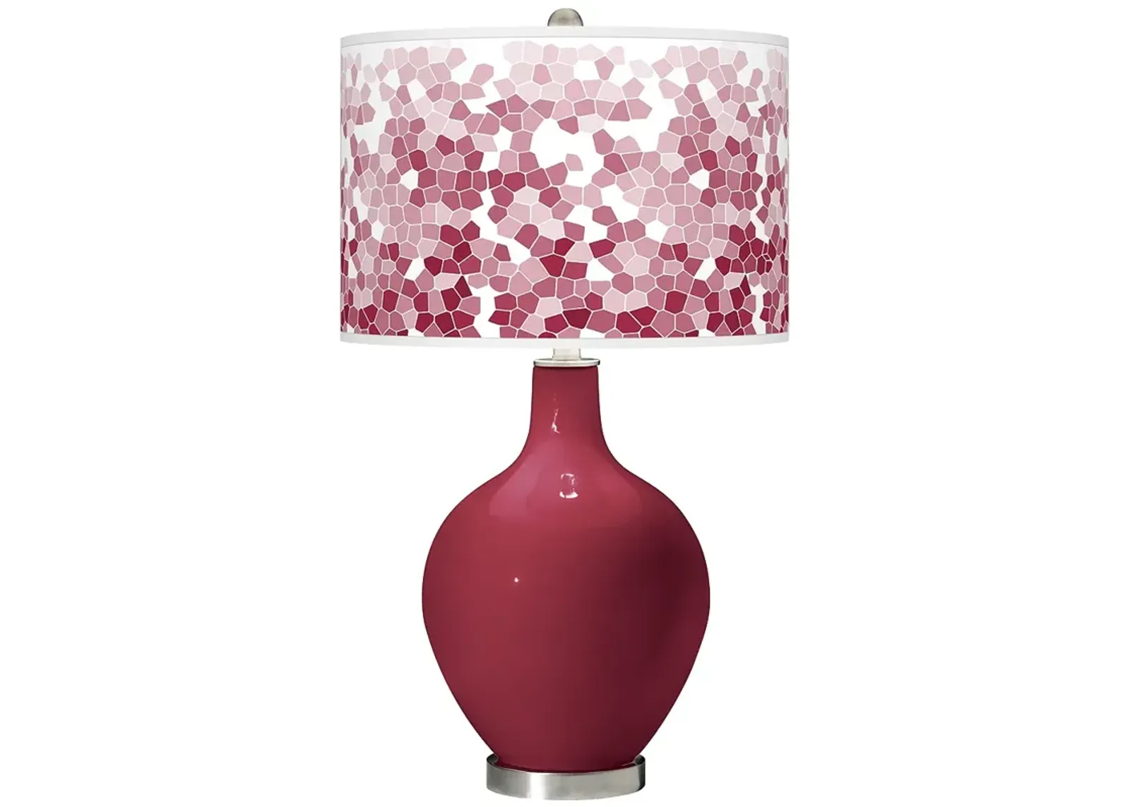 Color Plus Ovo 28 1/2" High Mosaic Shade Antique Red Table Lamp