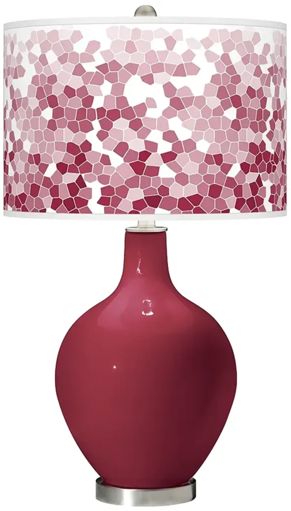 Color Plus Ovo 28 1/2" High Mosaic Shade Antique Red Table Lamp