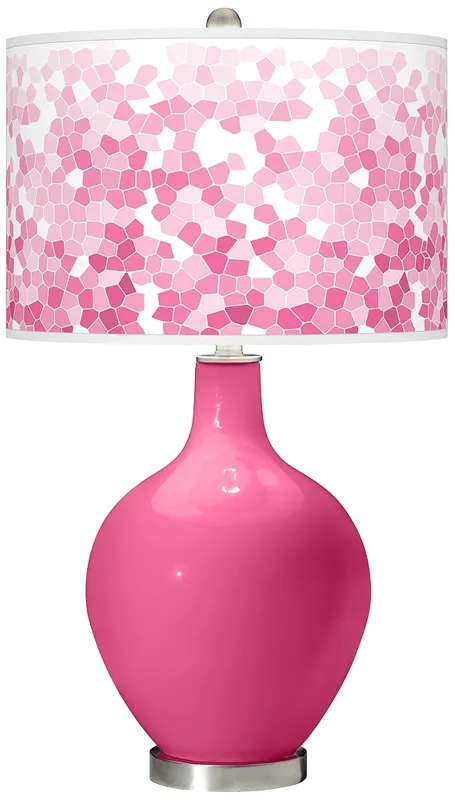 Blossom Pink Mosaic Giclee Ovo Table Lamp