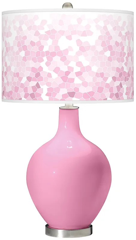 Candy Pink Mosaic Giclee Ovo Table Lamp