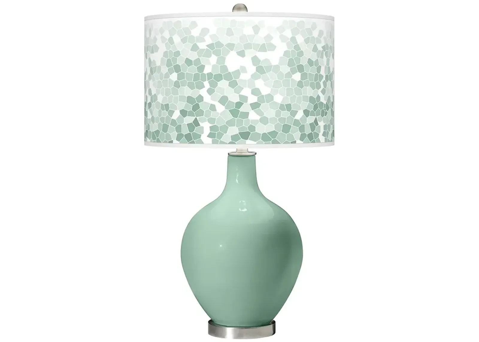 Color Plus Ovo 28 1/2" High Mosaic Shade Grayed Jade Green Table Lamp