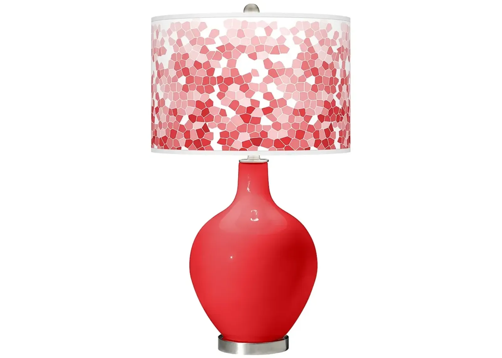 Color Plus Ovo 28 1/2" High Mosaic Shade Poppy Red Table Lamp