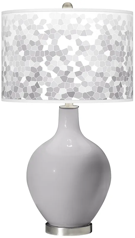 Swanky Gray Mosaic Giclee Ovo Table Lamp