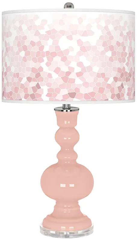 Rose Pink Mosaic Giclee Apothecary Table Lamp