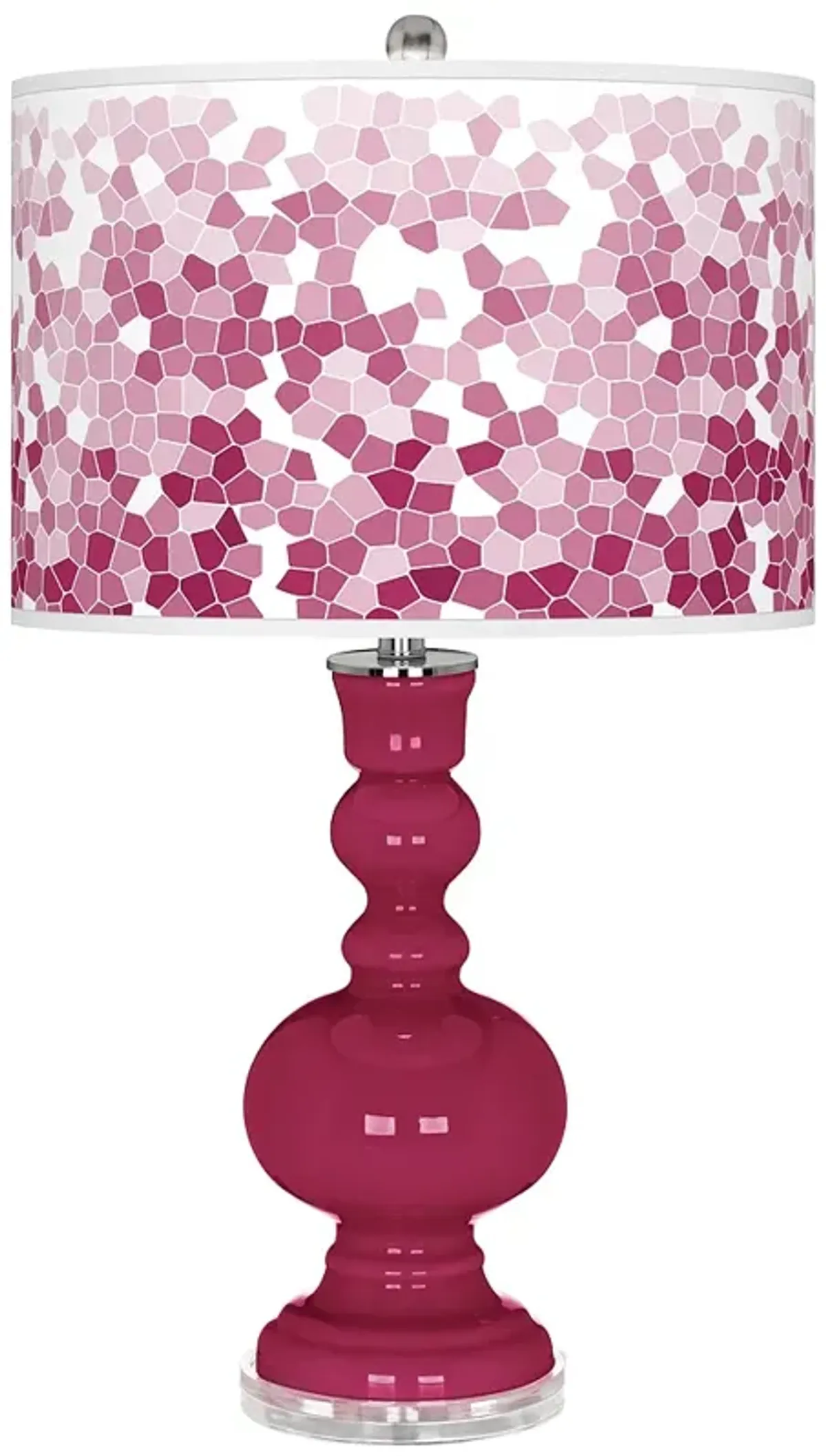 Color Plus Apothecary 30" Mosaic Shade Vivacious Pink Table Lamp