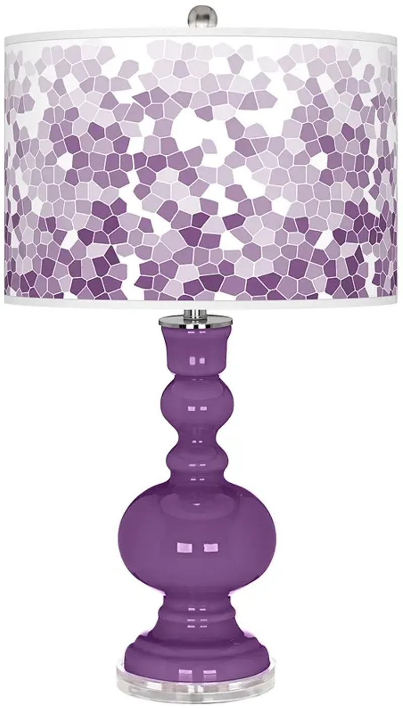 Color Plus Apothecary 30" Mosaic Shade Passionate Purple Table Lamp