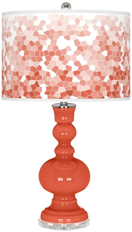 Daring Orange Mosaic Giclee Apothecary Table Lamp