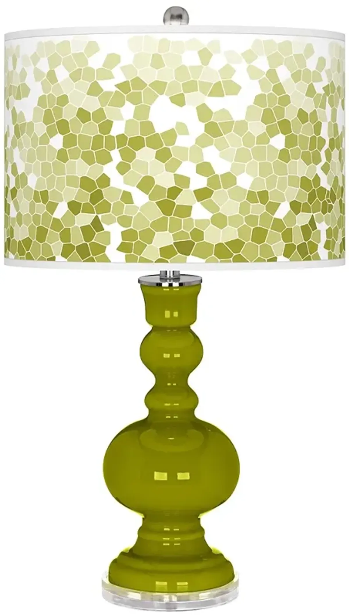 Olive Green Mosaic Giclee Apothecary Table Lamp