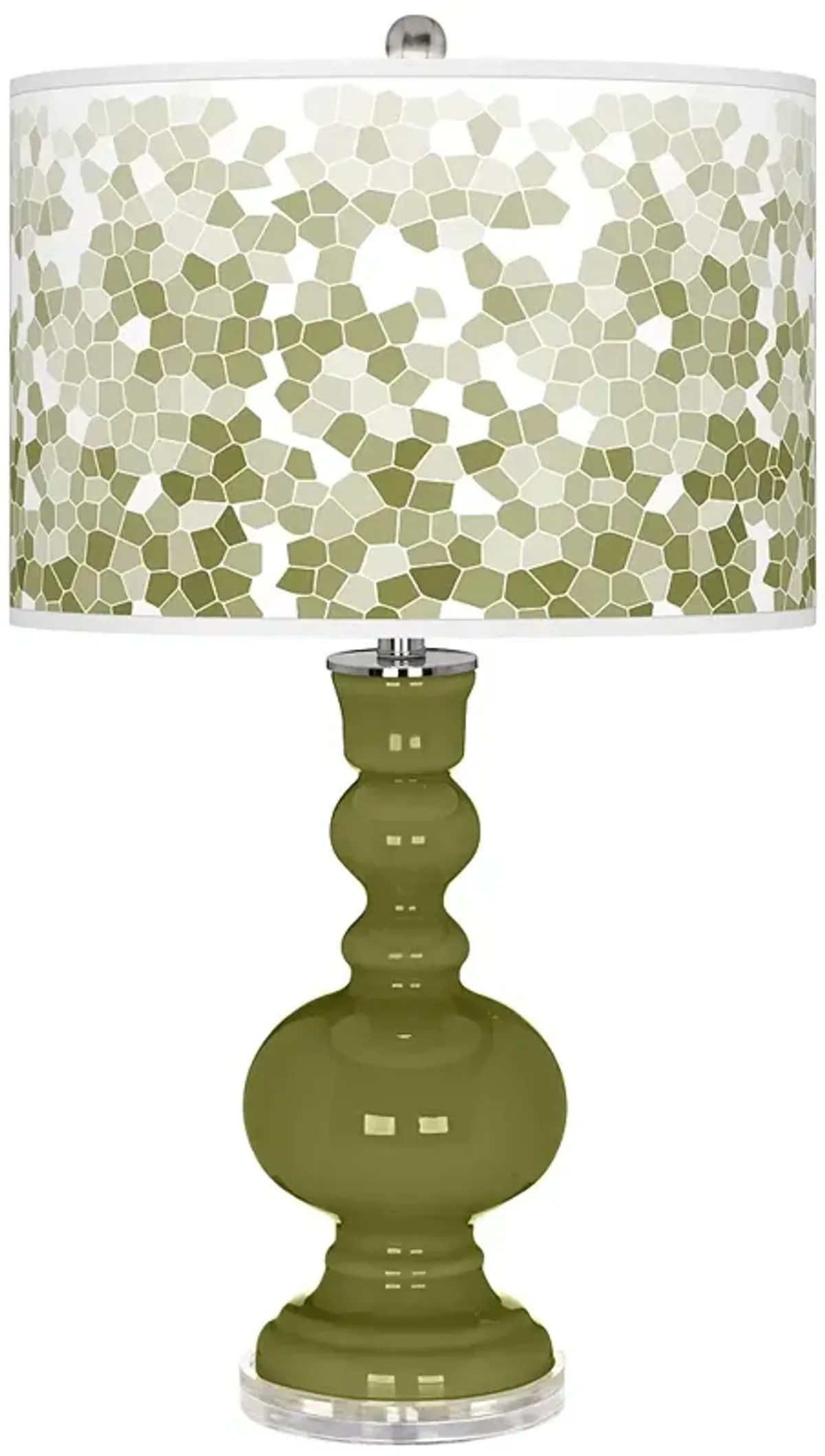 Rural Green Mosaic Giclee Apothecary Table Lamp